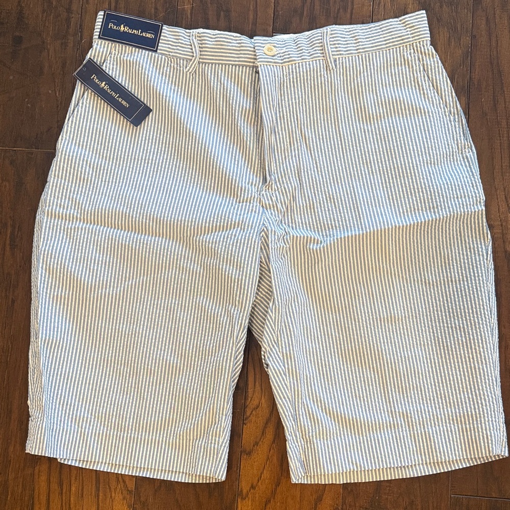 Polo Ralph Lauren Blue and White Striped Shorts